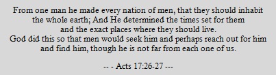 Acts chapter 17 verse 26 to 27